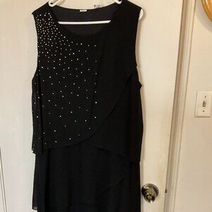 Ladie's Black Cocktail Dress with Jewel Embellishments Size XL NWOT